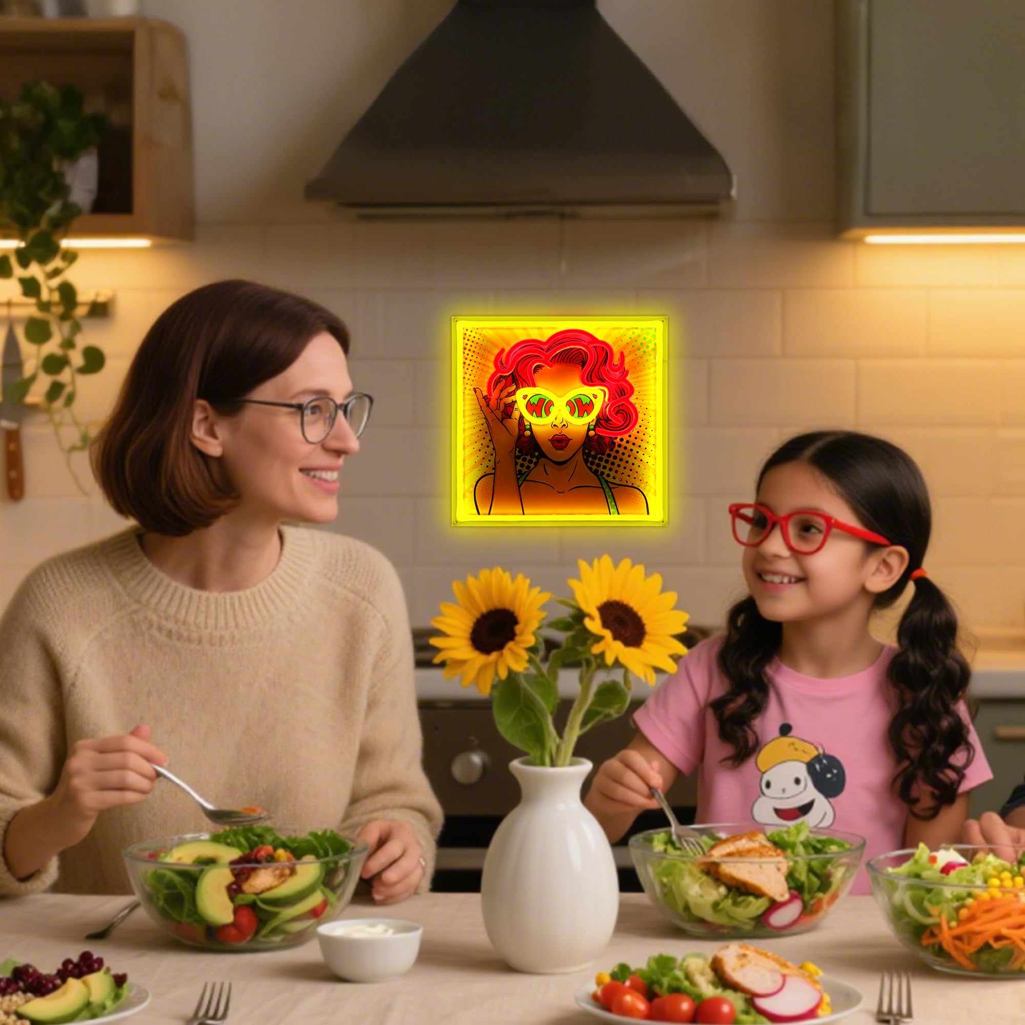 Letrero de neón con impresión UV de mujer fresca, regulable, alimentado por USB, para colgar en la pared, bar, salón de belleza, decoración del hogar