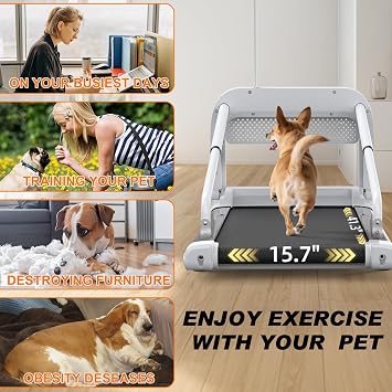 Dog Treadmill for Small/Medium Dogs, Indoor Quiet Smart Pets Exercise Machine Pacer Treadmills at Home with Remote Control, Dogs Pacer Training Slatmill with Wheels