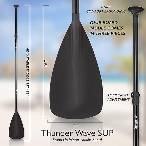 Miniatura 9 de SereneLife Tabla de remo inflable de pie, diseño amplio y estable, cubierta antideslizante para adultos y jóvenes con accesorios de tabla de remo de