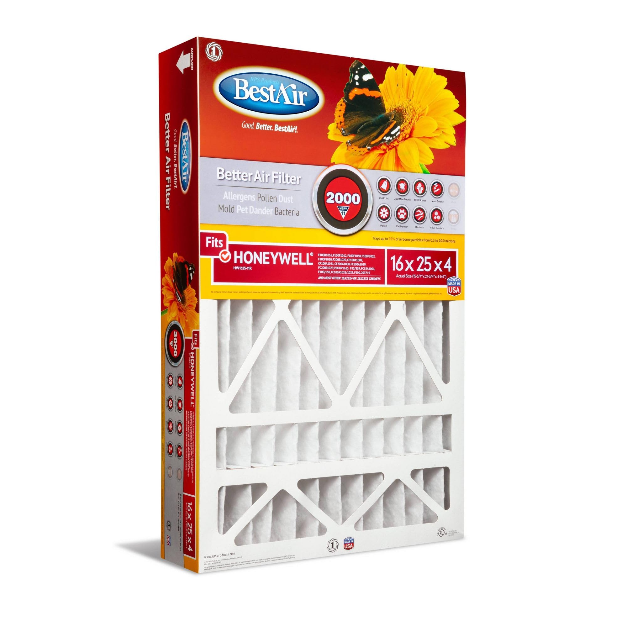 rps products air fltr 16x25x4 hnywell