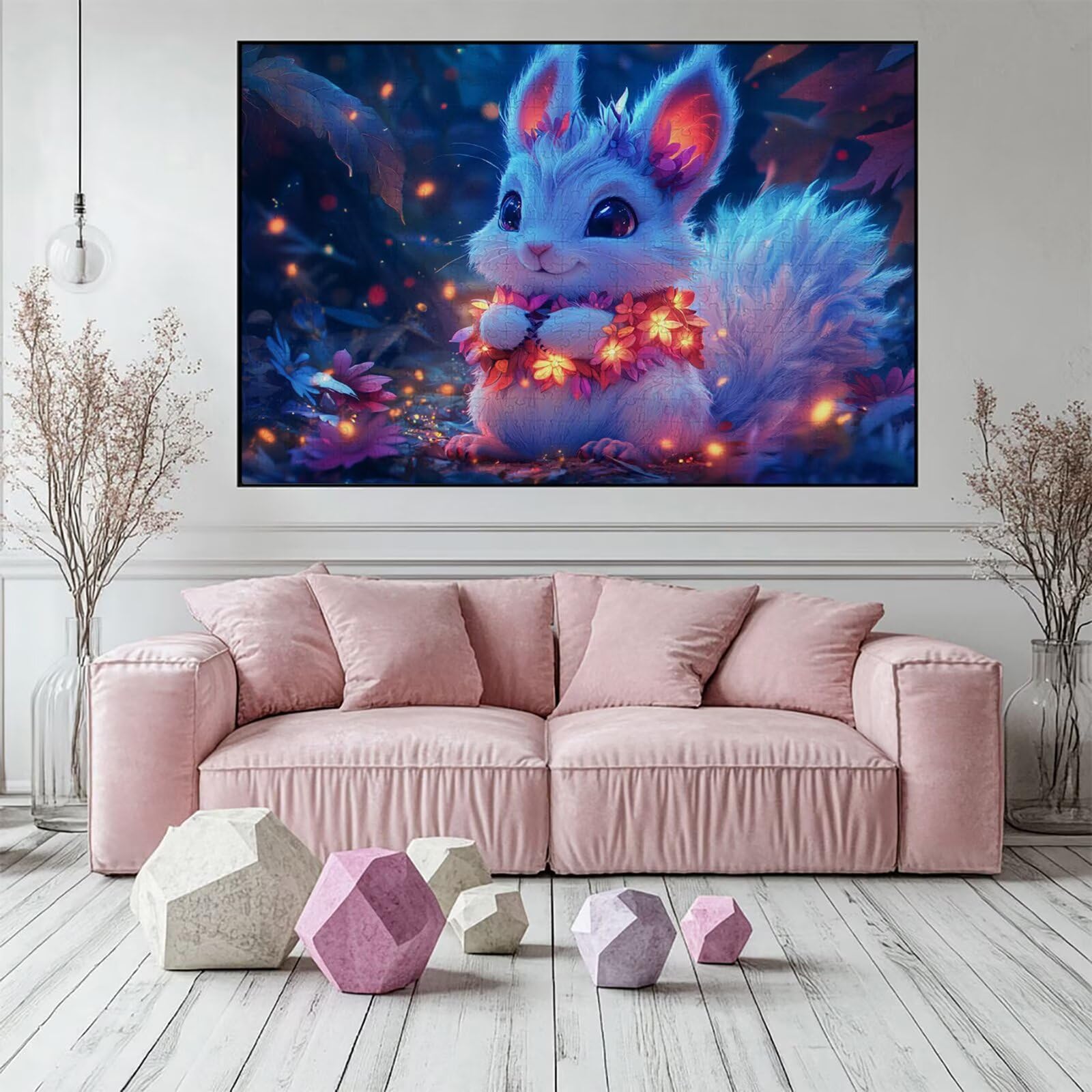 Puzzle 2000 elementów kreskówka dorosły królik 100 x 70 cm rzemiosło klasyczne 3D drewniana układanka do rodzinnych gier aktywnych, układanka do samodzielnego wykonania nawet do dekoracji ścian domu