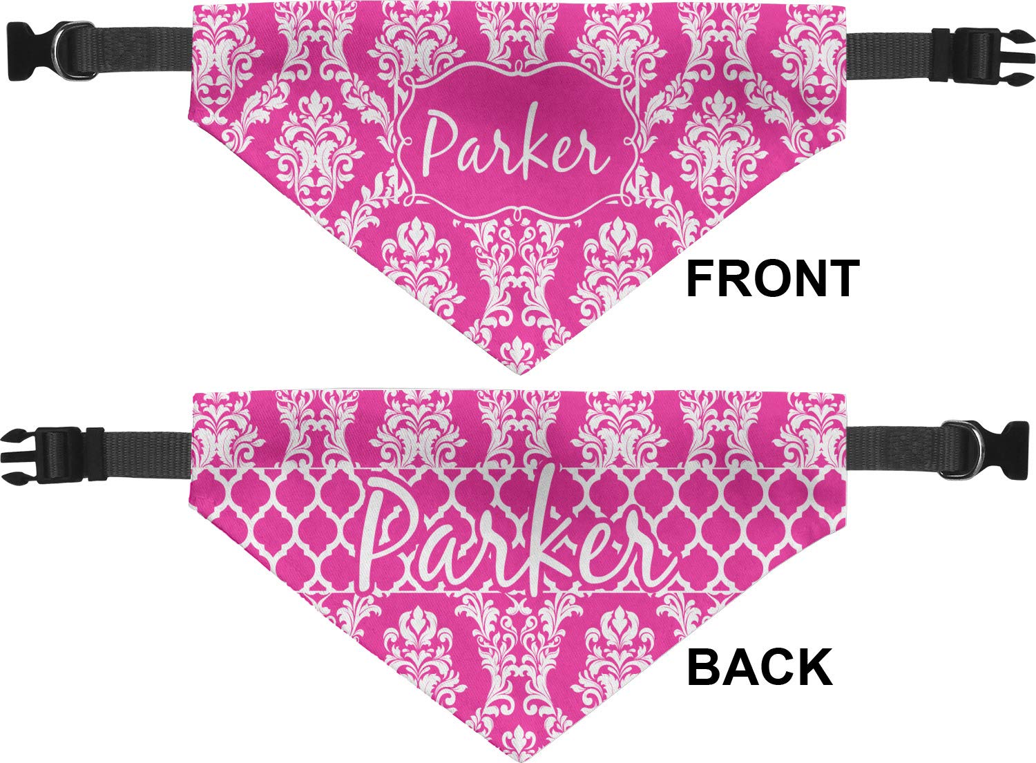 RNK Shops Personalized Moroccan & Damask Dog Bandana - XLarge