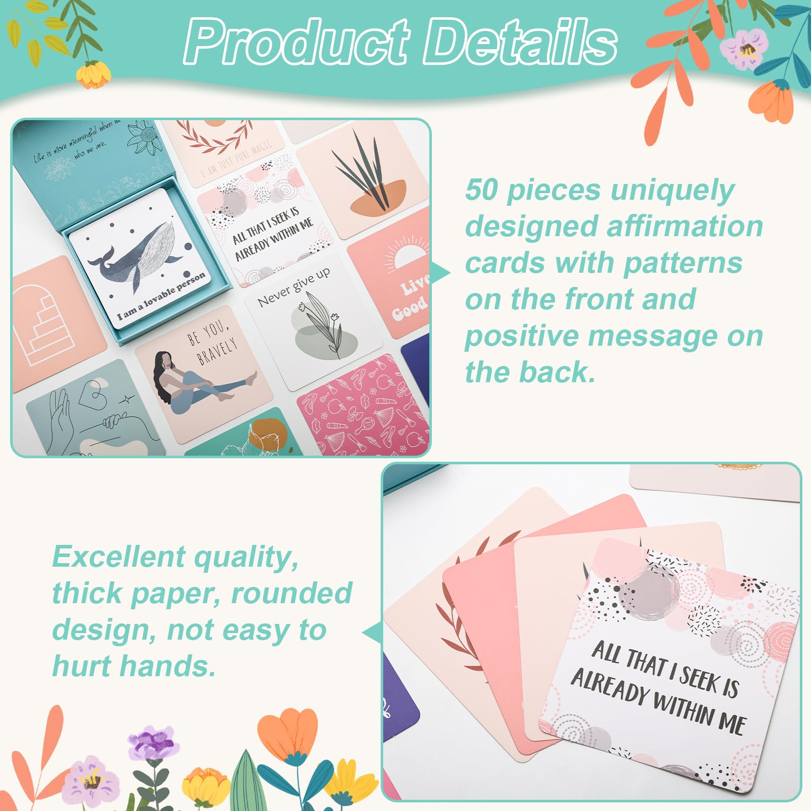 Affirmation Cards For Women - 50 Inspirational Self-Care Cards With Positive Messages, Meditation & Mindfulness - View #9