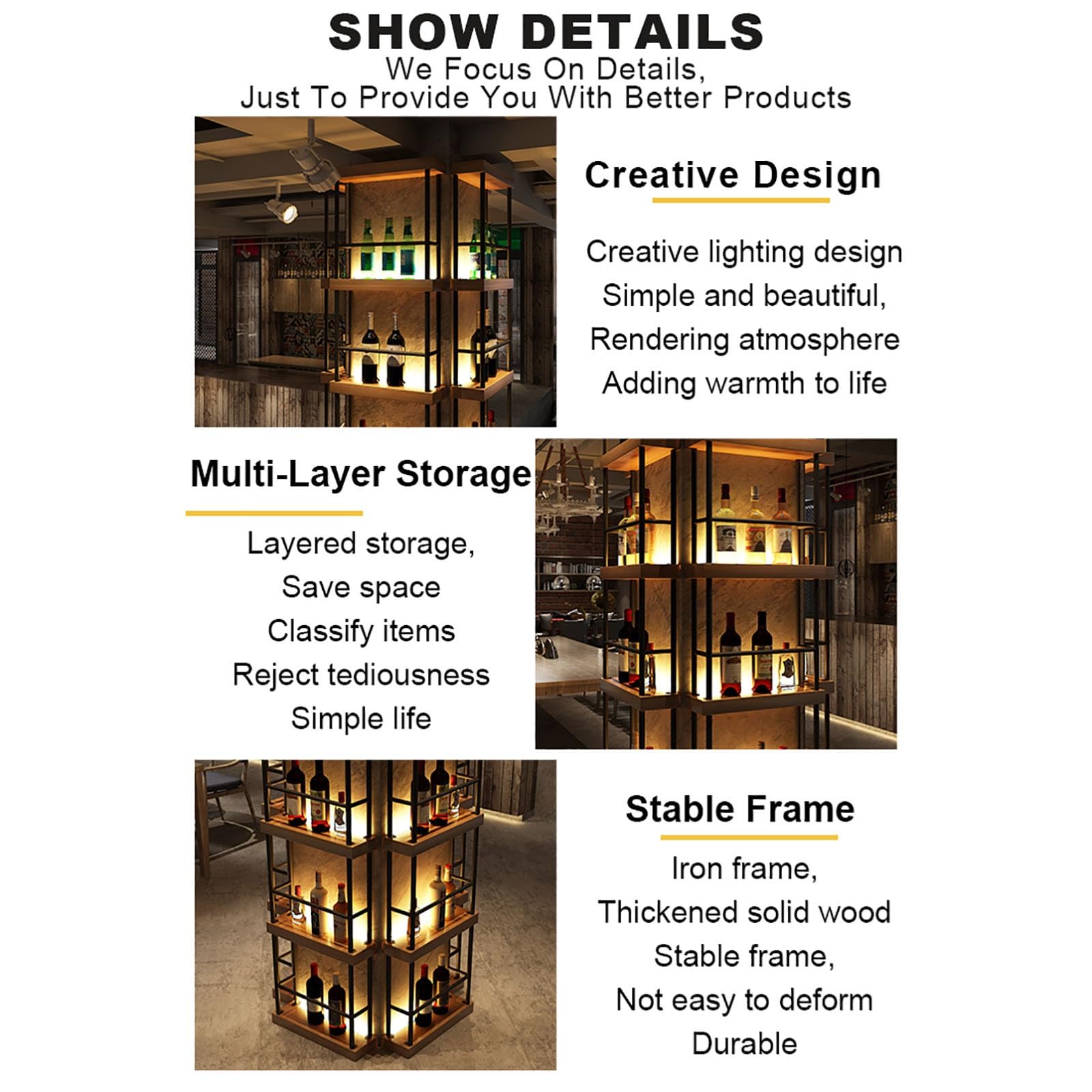 Questo espositore per Bottiglie di liquore Illuminato a LED, con Supporto in Legno da Parete e vano per Bicchieri da Vino, è Perfetto per la Cucina, Il Soggiorno, la casa e l'arredamento del