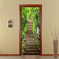 Vista 16 de ChezMax Calcomanías para puerta, calcomanías 3D para puerta, murales de puerta para despegar y pegar, papel tapiz de vinilo decorativo extraíble