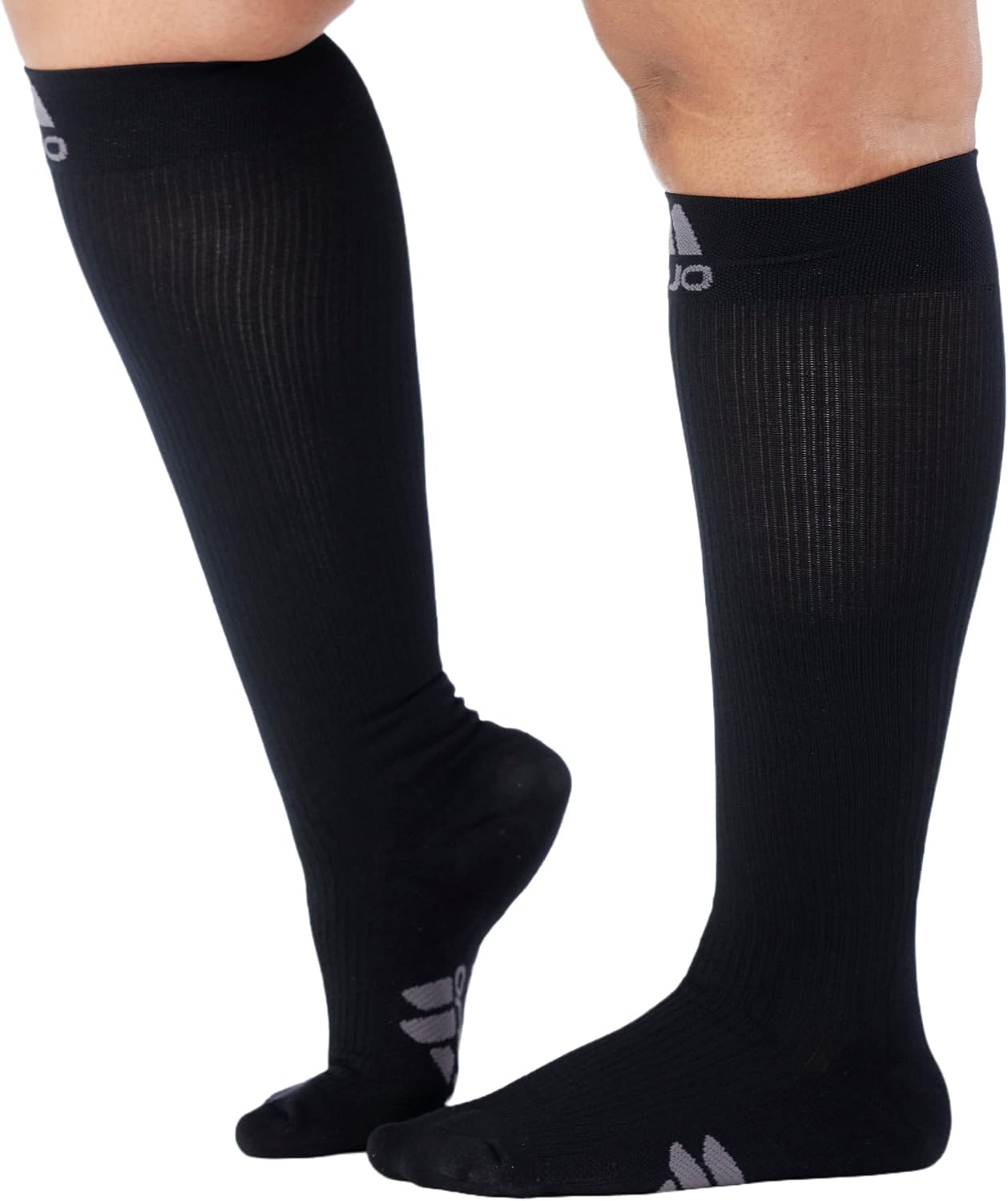 Mojo - Compression Socks for Women and Men 20-30mmHg Knee High - Extra Wide Calf Medical Compression Stockings for Bariatric, Varicose Veins Circulation - Black, 4X-Large - M809