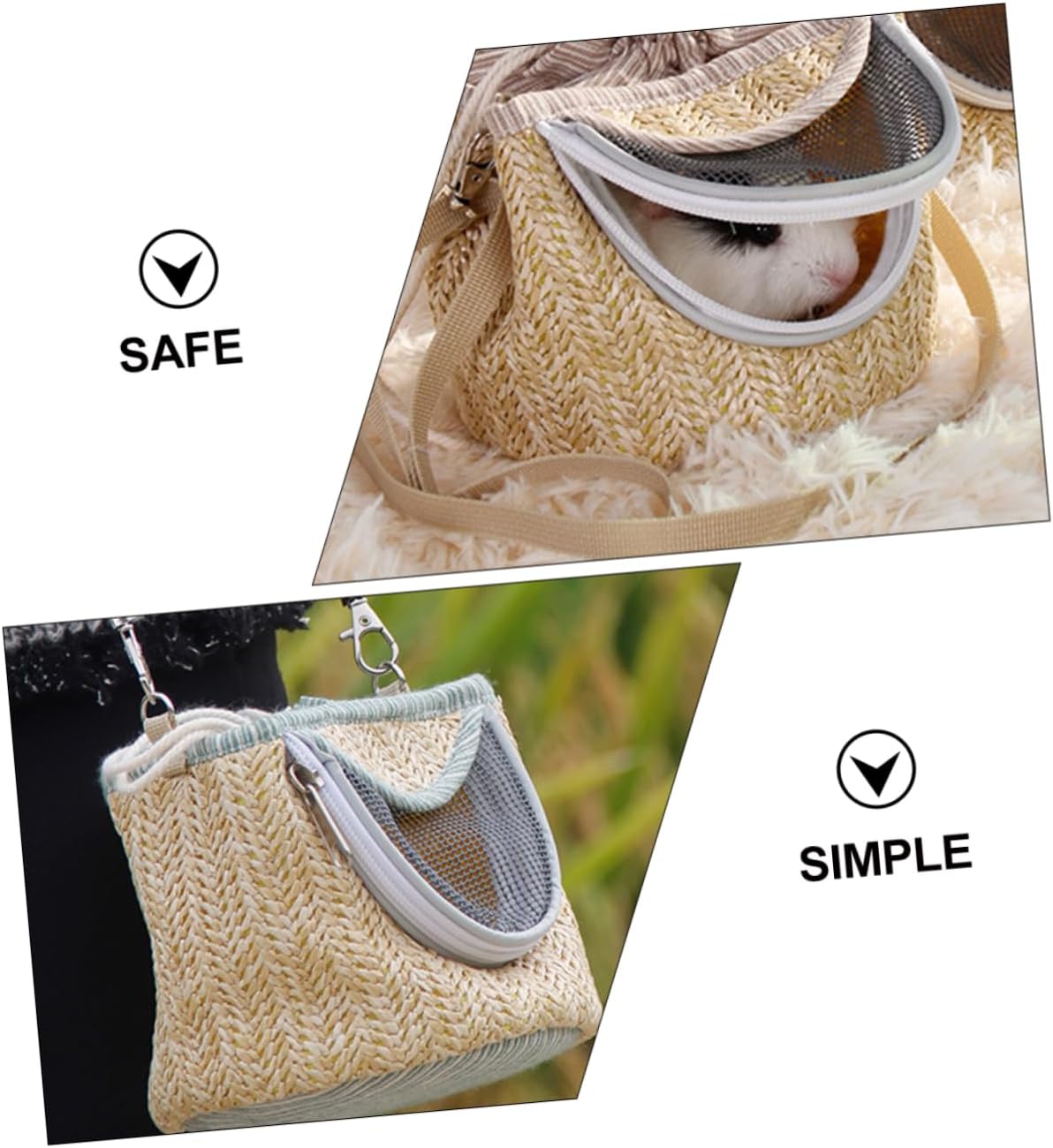 BESPORTBLE 1Pc Portable Pet Carrier Bag for Hamsters and Animals Zippered Design Random Colors for Travel and Secure and Cozy and Hammock