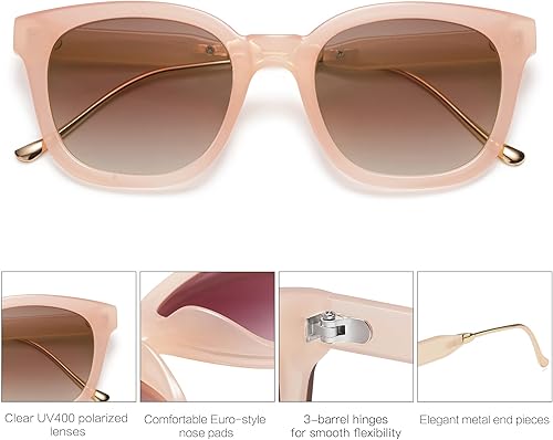 Miniatura 4 de SOJOS Gafas de sol polarizadas cuadradas clásicas para mujer y hombre, retro, de moda, UV400, Sunnies SJ2050