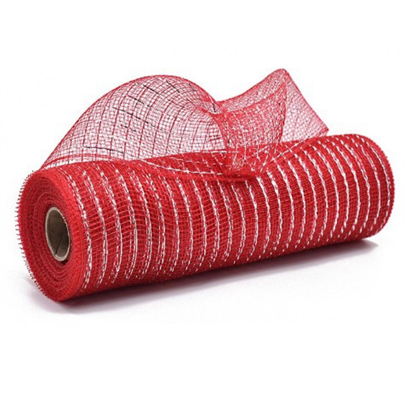 Tsophreniq 10Inchx10Yards for Christmas Wreath and Party Decorating Metallic Foil Poly Net Ribbons Set for Packaging Holiday Craft Ribbon