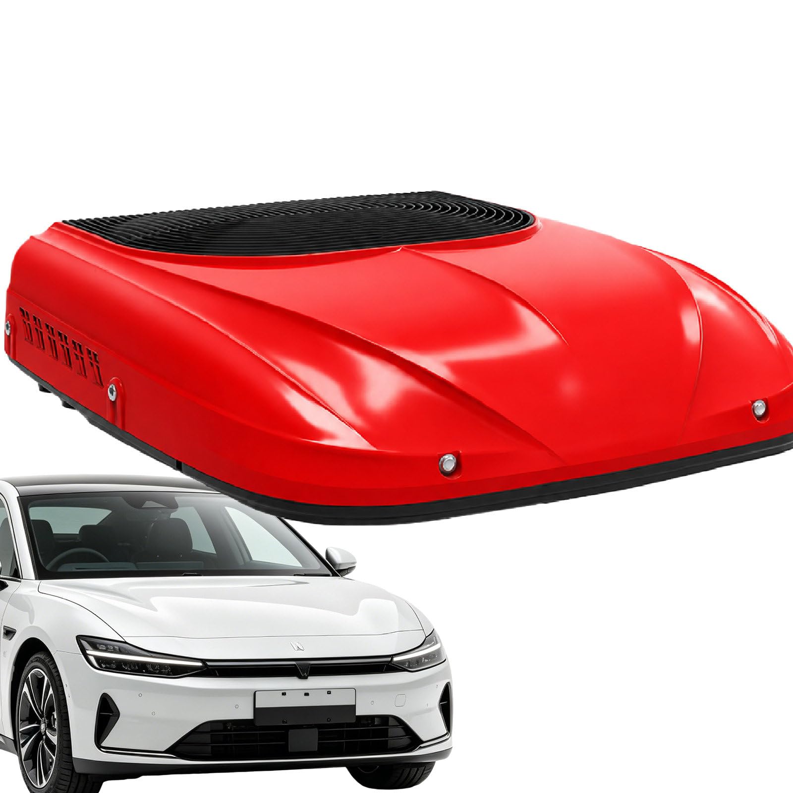 pedenencelia 12V/24V DC Rooftop Air Conditioner for RVs and Trucks, Caravan Air Conditioning,Caravan Air Conditioning with Remote Control, Low Voltage Protection and 150–350m³/h Airflow Red-24v