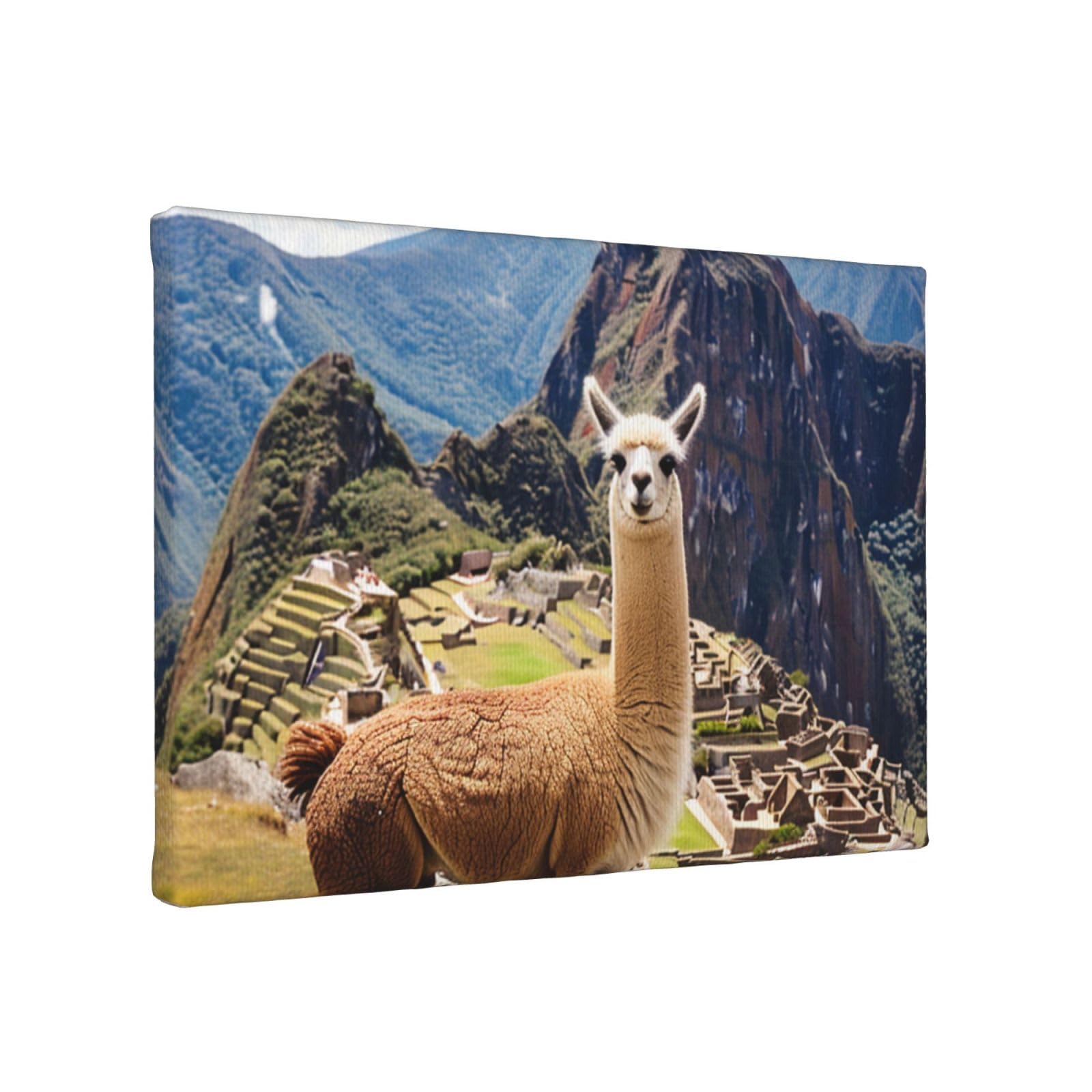 YKLJG Sheep Printed Wall Art Canvas Painting 30x20 CM Wooden Framed Picture Painting Artwork Prints for Bedroom Kitchen Home Office Decor