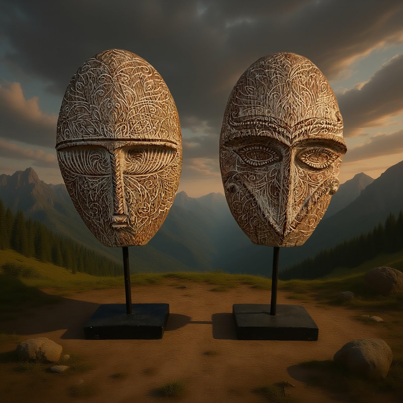 Scultura Astratta A Forma Di Maschera Facciale Su Piedistallo, Statua Artistica Con Ritratto Umano Materico Per L'arredamento Di Casa, Statuetta Moderna Da Esposizione Per Consolle(B)