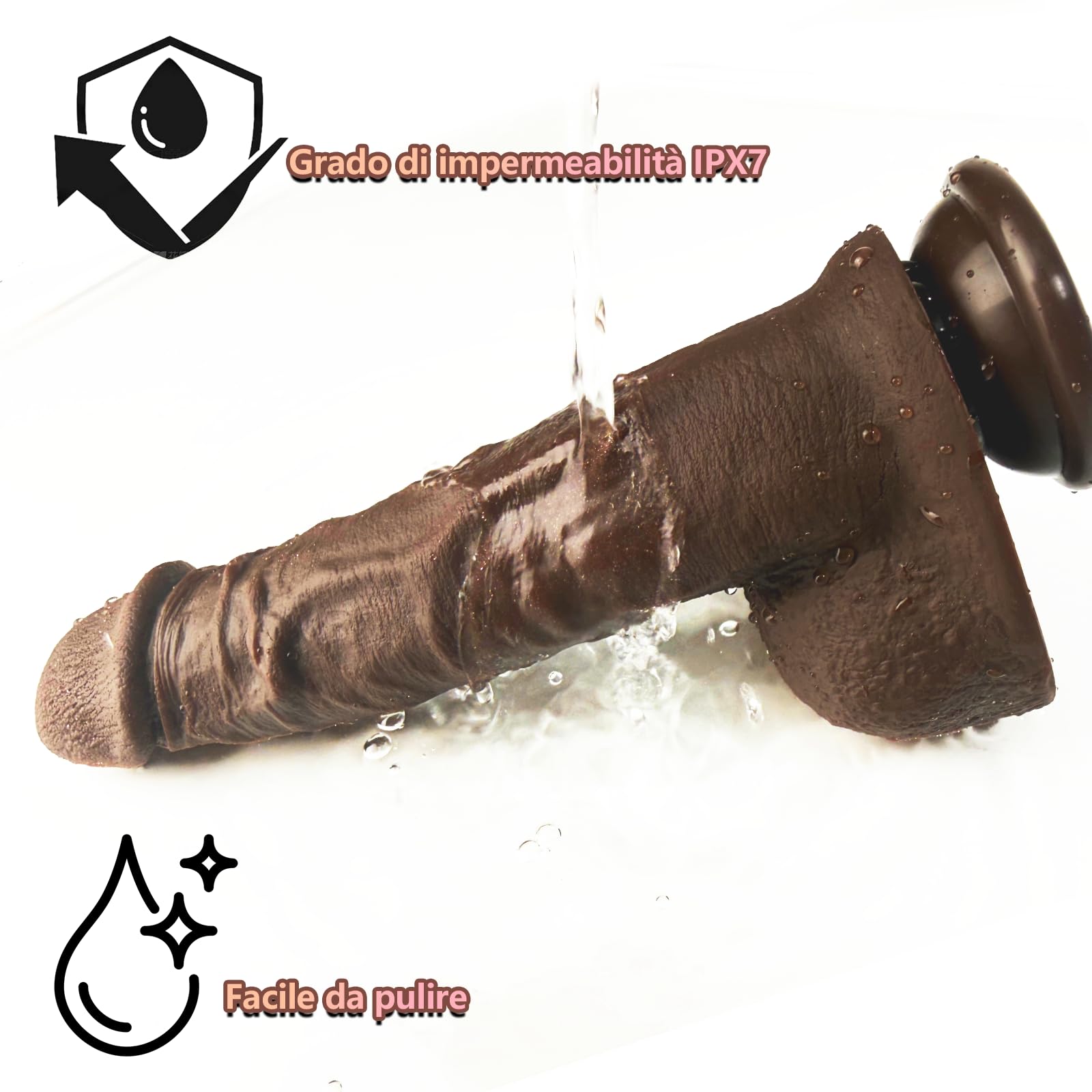 25 cm Dildo Realistico Vibratoreper Vibratore Anale Pene Realistico XXL Grosso Dildo Vibratore Anale Gigante 3 Spinte 9 Vibrazionecon Riscaldante Sexytoysys Donna Professionale, Nero