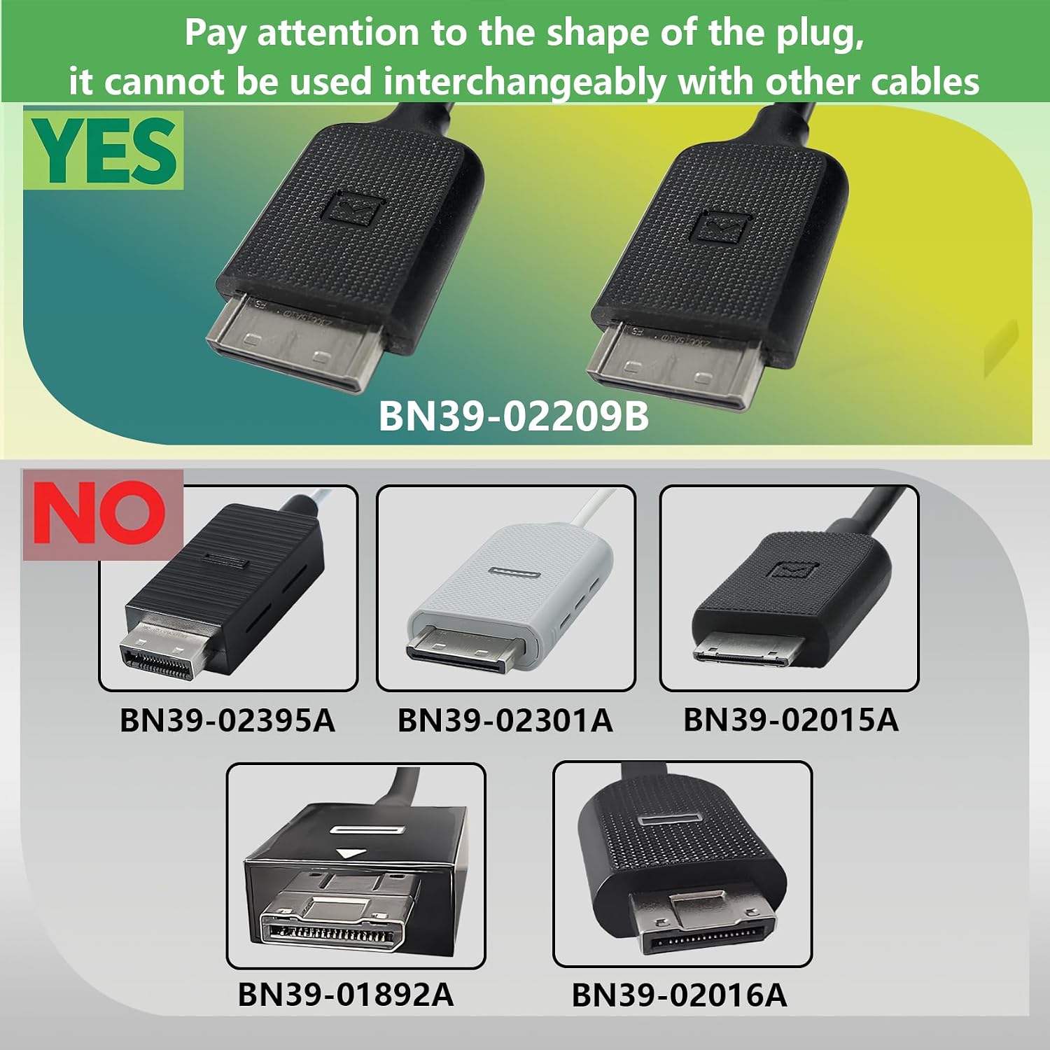 BN39-02209B BN91-17814A BN91-17814W BN96-44186A One Connect Cable Compatible with Samsung QN55Q6FAMFXZA QN55Q65FMFXZA UN49KS7000F MU8000F KS8000F KS8500F KS9000F MU9000F TV，2m/6.5ft