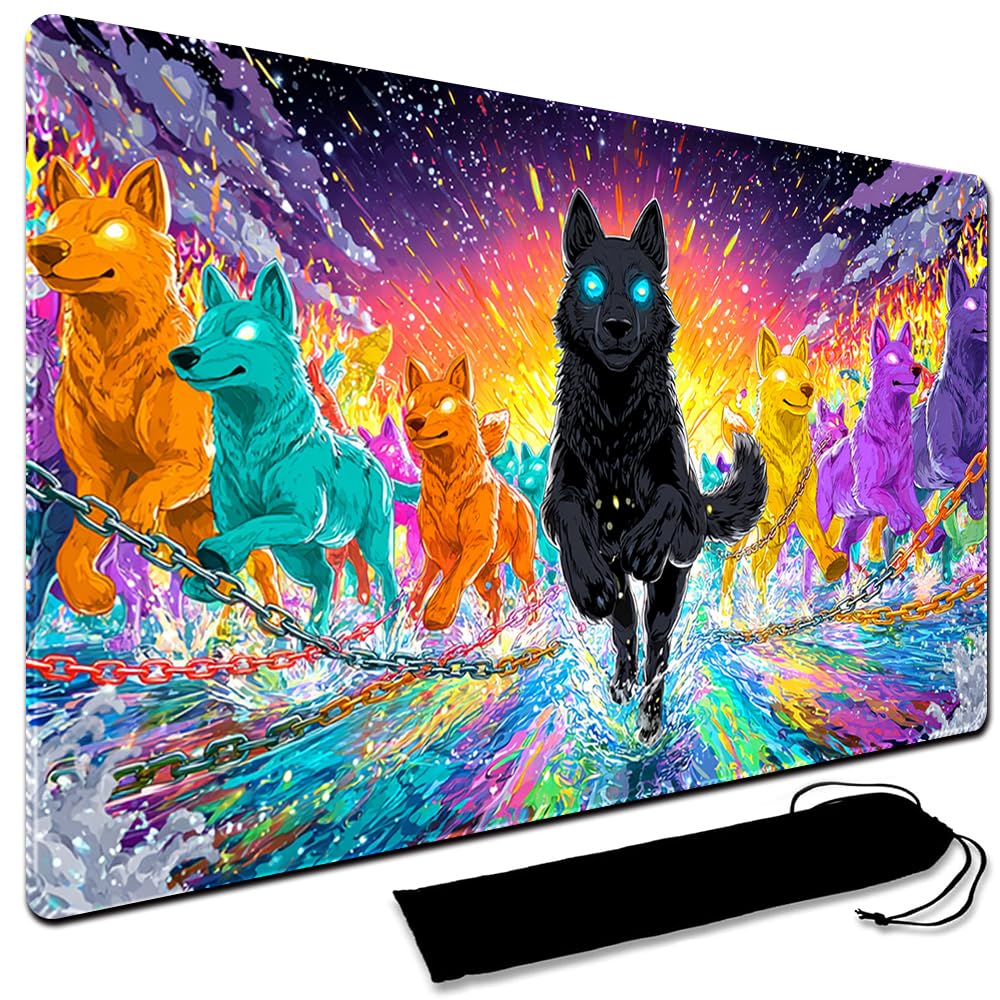 MTG Playmat,With Waterproof Storage black Bag Szie 60 x 35CM , With Zone MTG playmat Stitched Edges Game Play Mat Trading Card Game Playmats TCG Game Mat (No Zone,3) — image 1