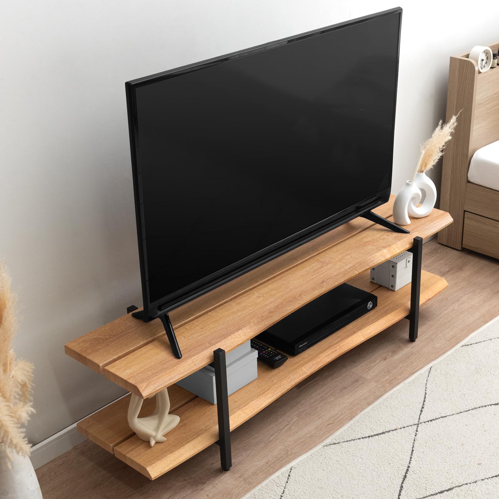 Amazon｜タンスのゲン テレビ台 幅150cm なぐり加工 木目調 オープン