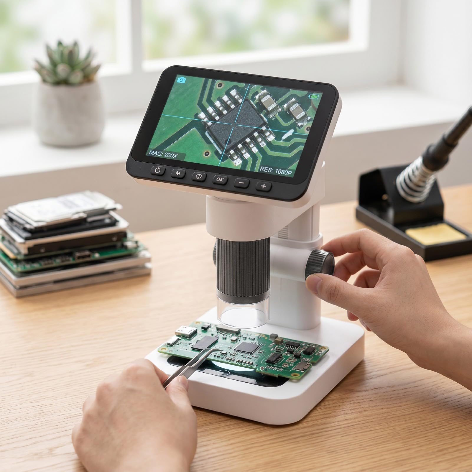 Microscopio Digitale per Adulti e Bambini, 4,5 Pollici USB