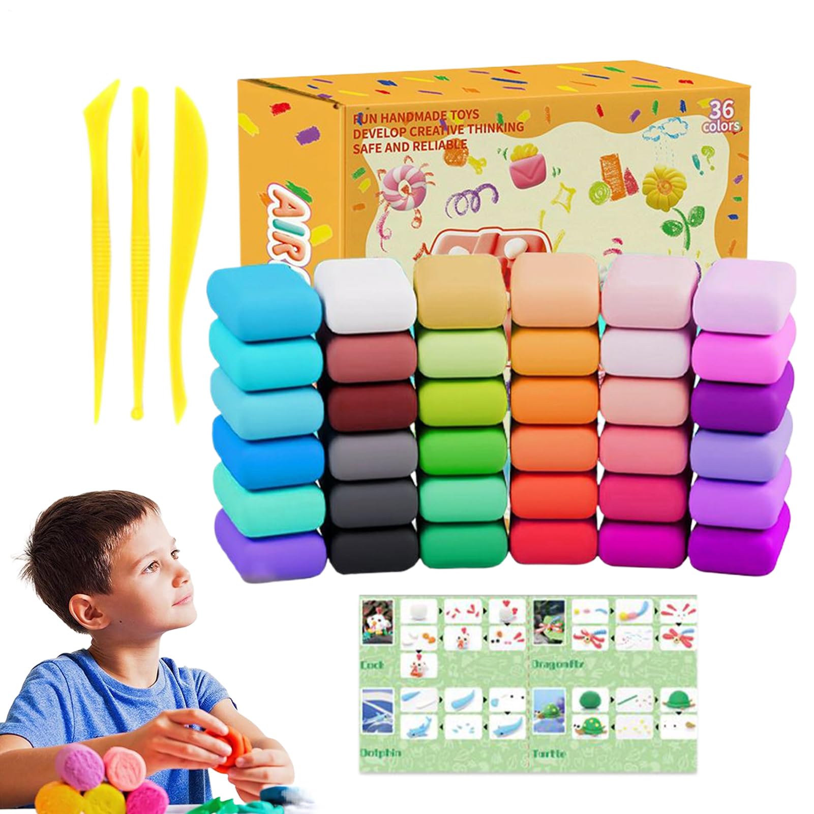 Argile à modeler cadeau créatif complet avec 36 couleurs pour l'anniversaire des enfants
