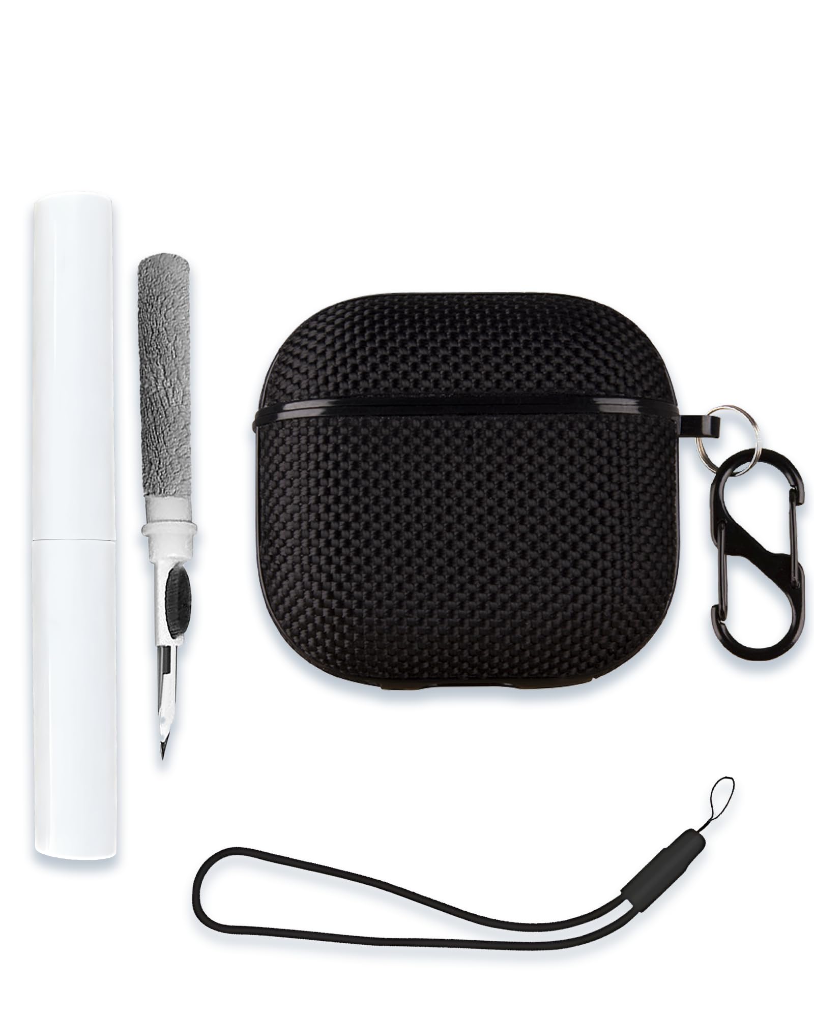 Case for AirPods 4(4th Generation) Wireless Earbuds 2024, WUNIAK Hard PC Leather Weaving Pattern Design Protective Portable Scratch Shock Shell with