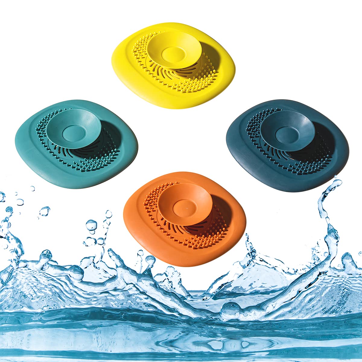 ICOUVA 4Pcs Bath Plug Sink Strainers,Universal Drain Plug,Kitchen Sink