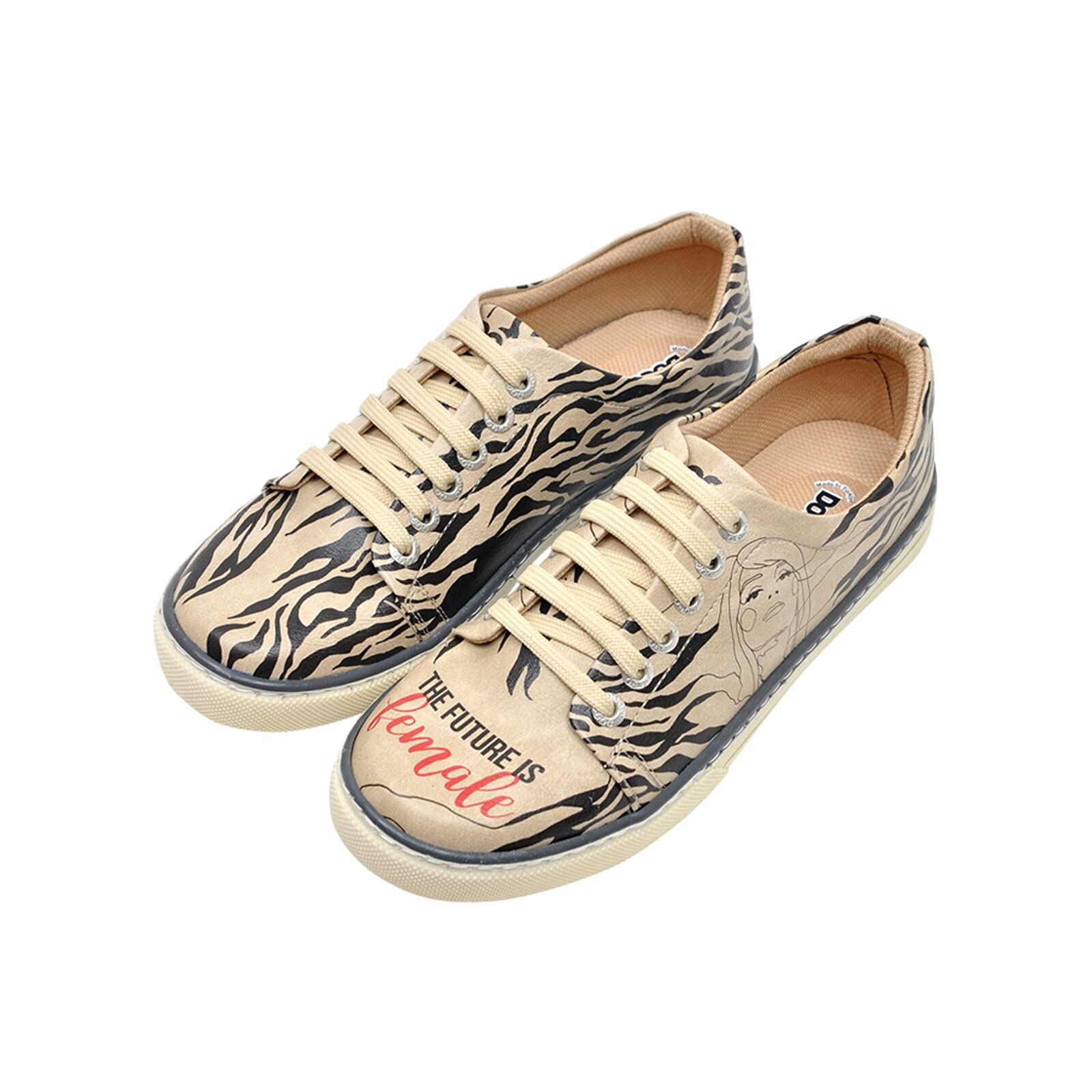 DOGO Sneakers, Zapatilla de Deporte Mujer, Beige, 37 EU