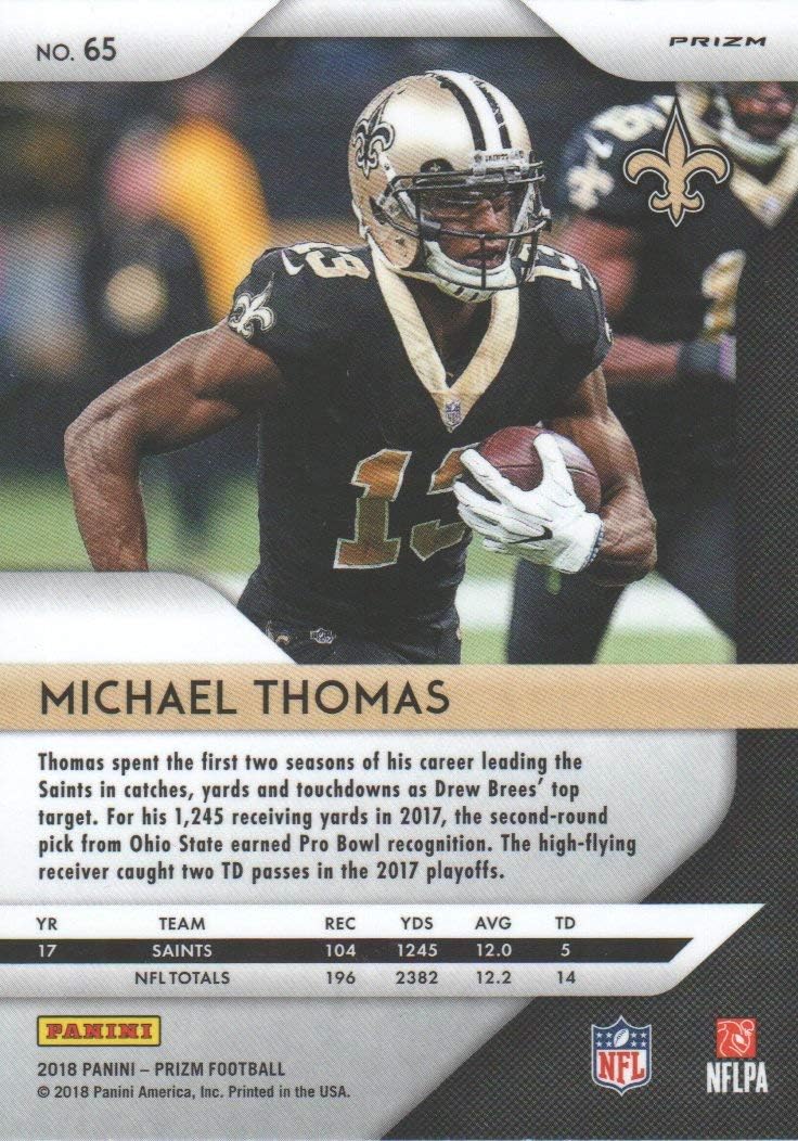 2018 Panini Prizm Football Prizms Silver #65 Michael Thomas