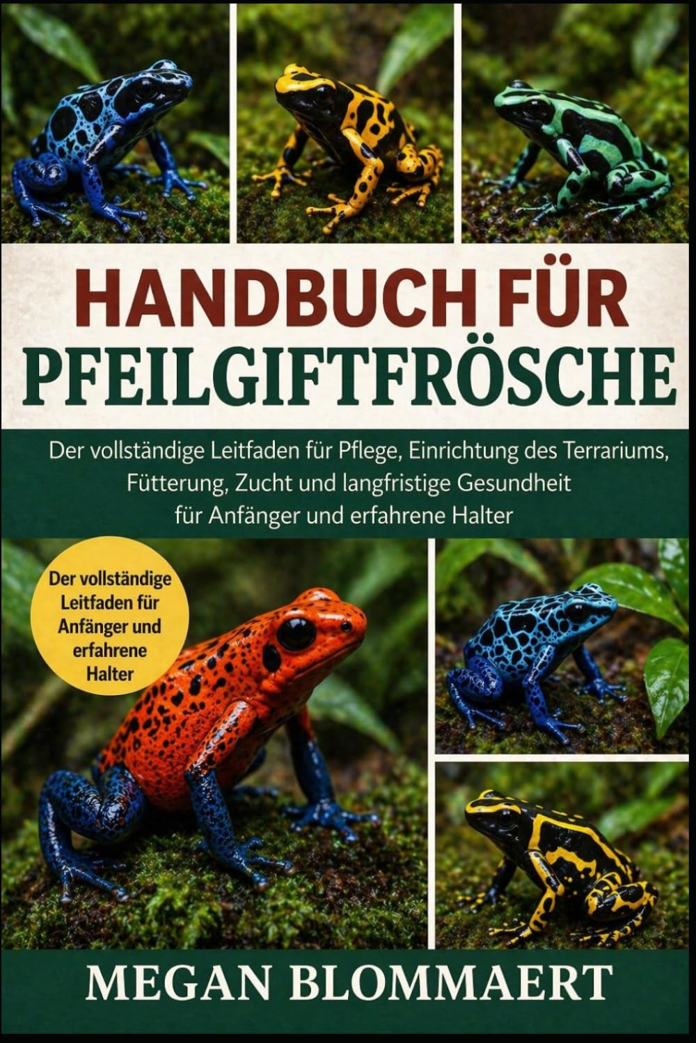 HANDBUCH FÜR PFEILGIFTFRÖSCHE: Der vollständige Leitfaden für Pflege, Einrichtung des Terrariums, Fütterung, Zucht und langfristige Gesundheit für Anfänger und erfahrene Halter