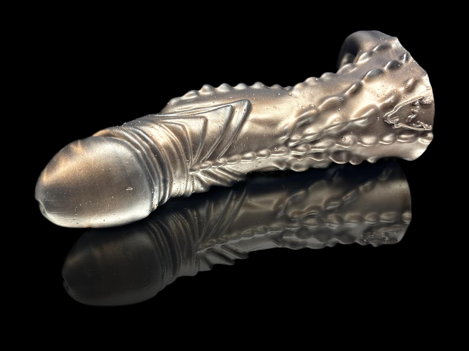 FlirtyDawg Fantasy Monster Alien Sleeve Adult Anal Realistic Sex Toy Sheath Platinum Silicone Wearable Demon Devil' 7.5 inch & 8.5 inch - Colorful Handmade Sex Toys Made in The USA (7.5 inch)