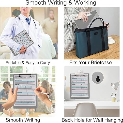 Miniatura 6 de Portapapeles con almacenamiento, tablones de clip Cleaview de 8.5 x 11, con 2 fundas de almacenamiento, portapapeles de almacenamiento de panel
