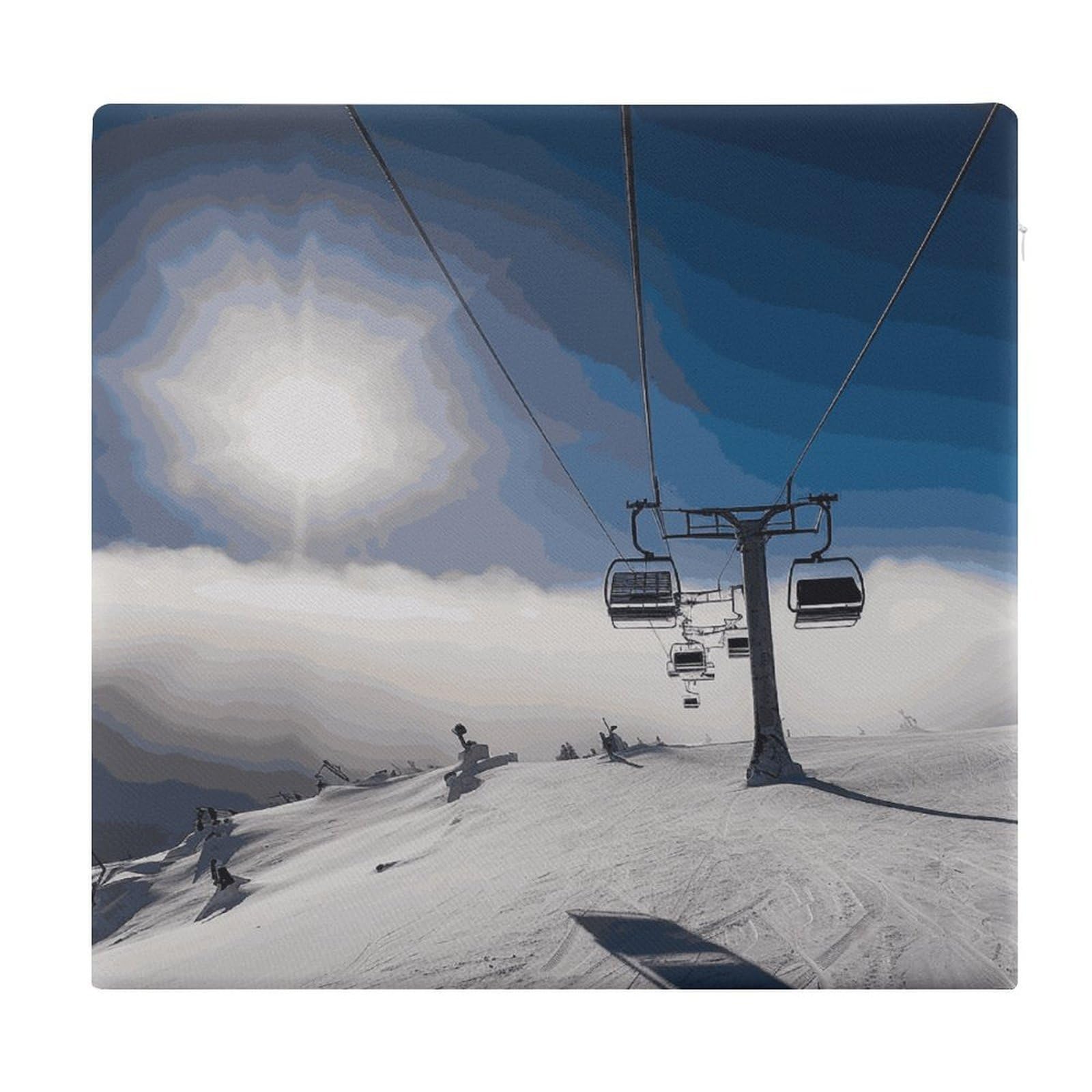 Adfgyerh Style Ski Lift At Sunshine Cushions Memory Foam For Adults, Seat Cushion Chair Pads Soft, Square Pillows For Dining, Kitchen, Office, Patio Chairs