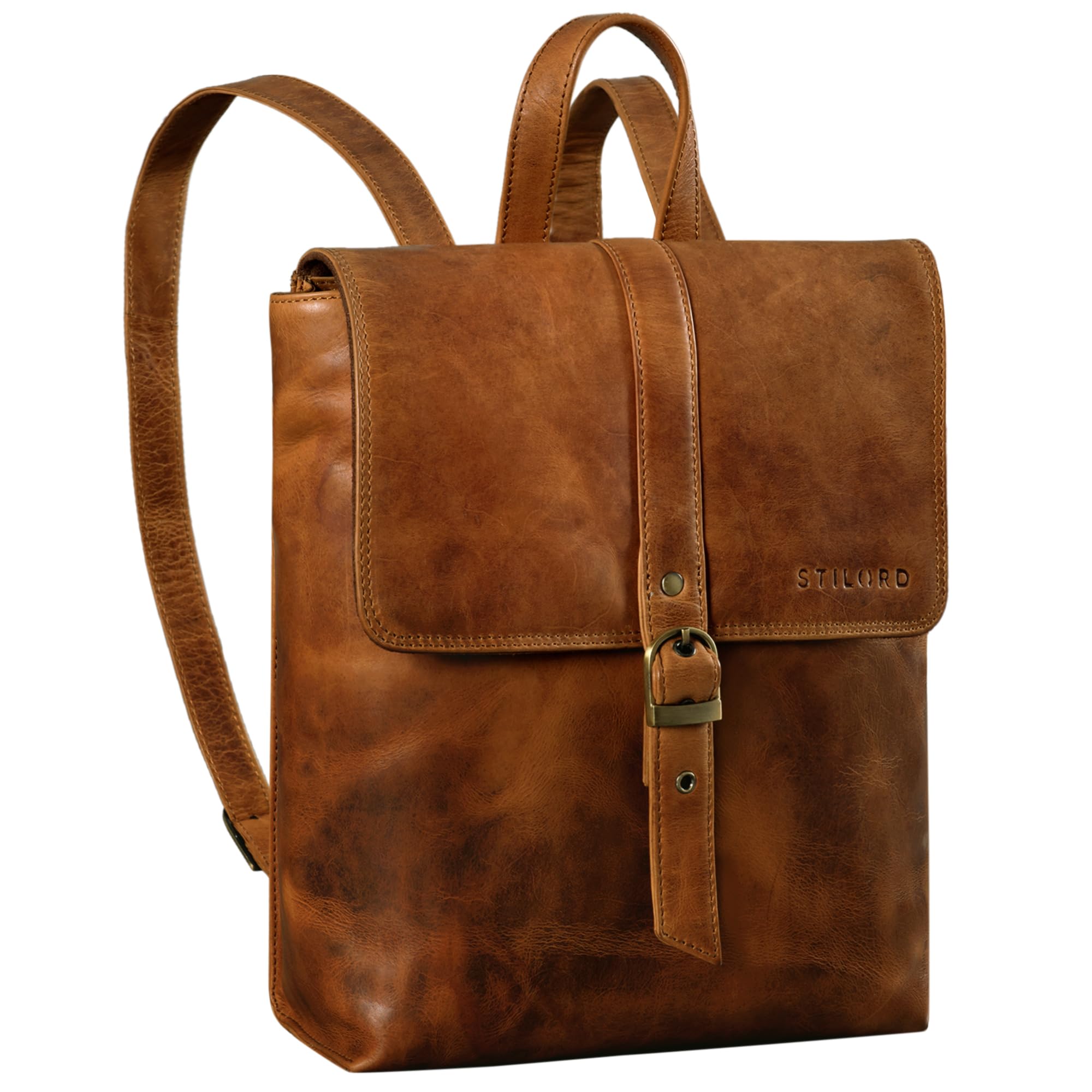 STILORD 'Mathilda' Mochila Mujer Antirrobo Piel Daypack Casual Vintage Mochila de Hombro para Mujeres Bolso Bandolera para Diario Salir o Trabajo de Cuero