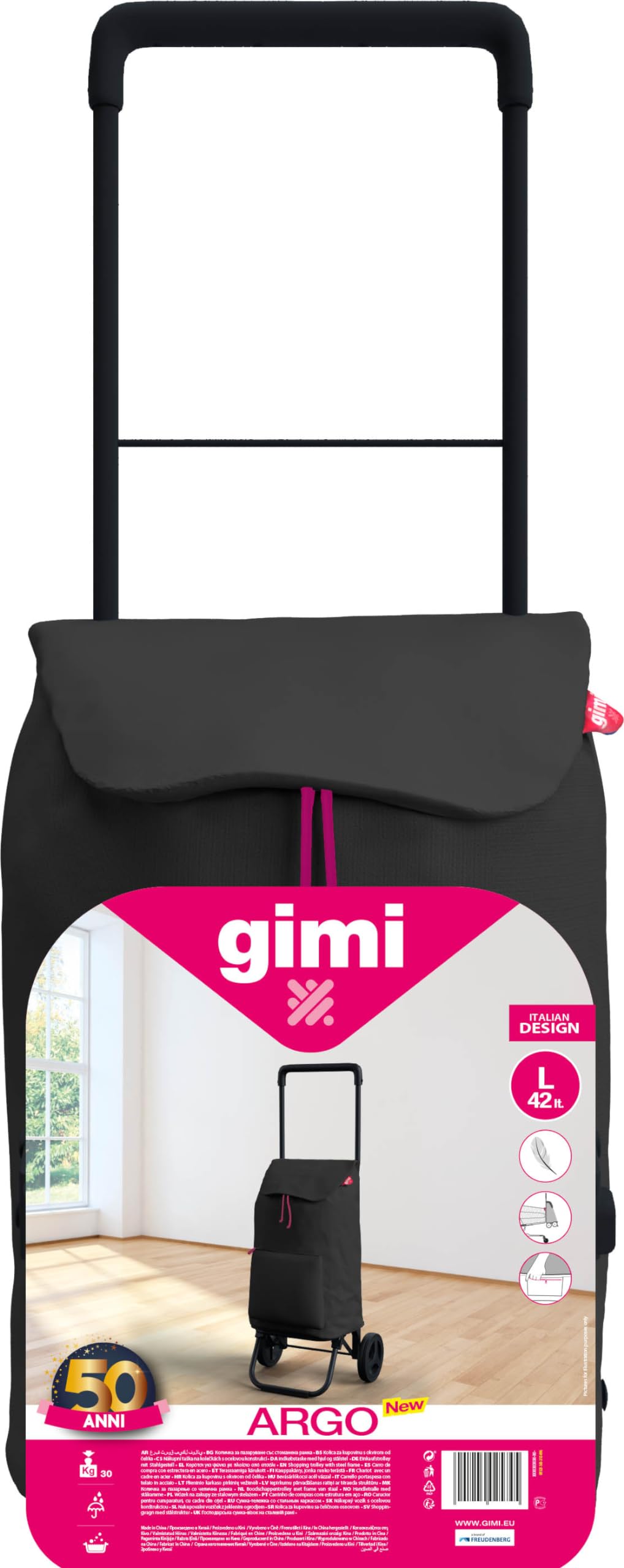 GIMI Carrello Spesa New Argo Nero