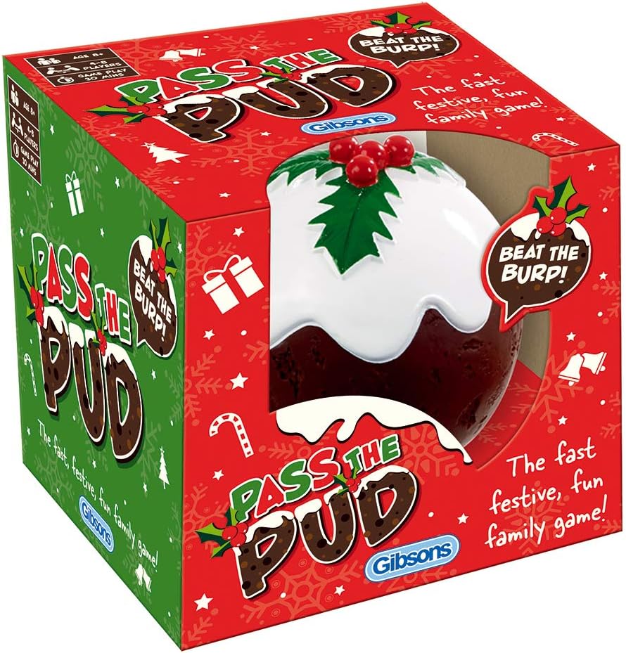 Gibsons Pass the Pud Game | Action-Packed Team Word Game | Christmas Theme | Ages 8+, 4+ Players