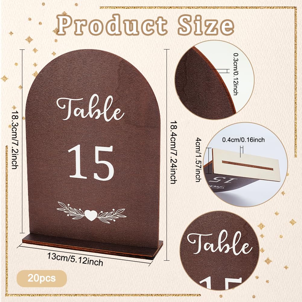 20 Numéros De Table En Acrylique Givré – Supports Arc Transparent Pour Mariage, événement, Fête