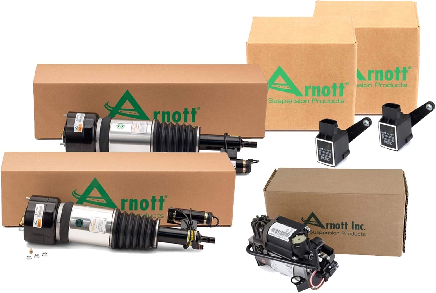 Arnott Front Air Struts Compressor and Sensors Kit For MB