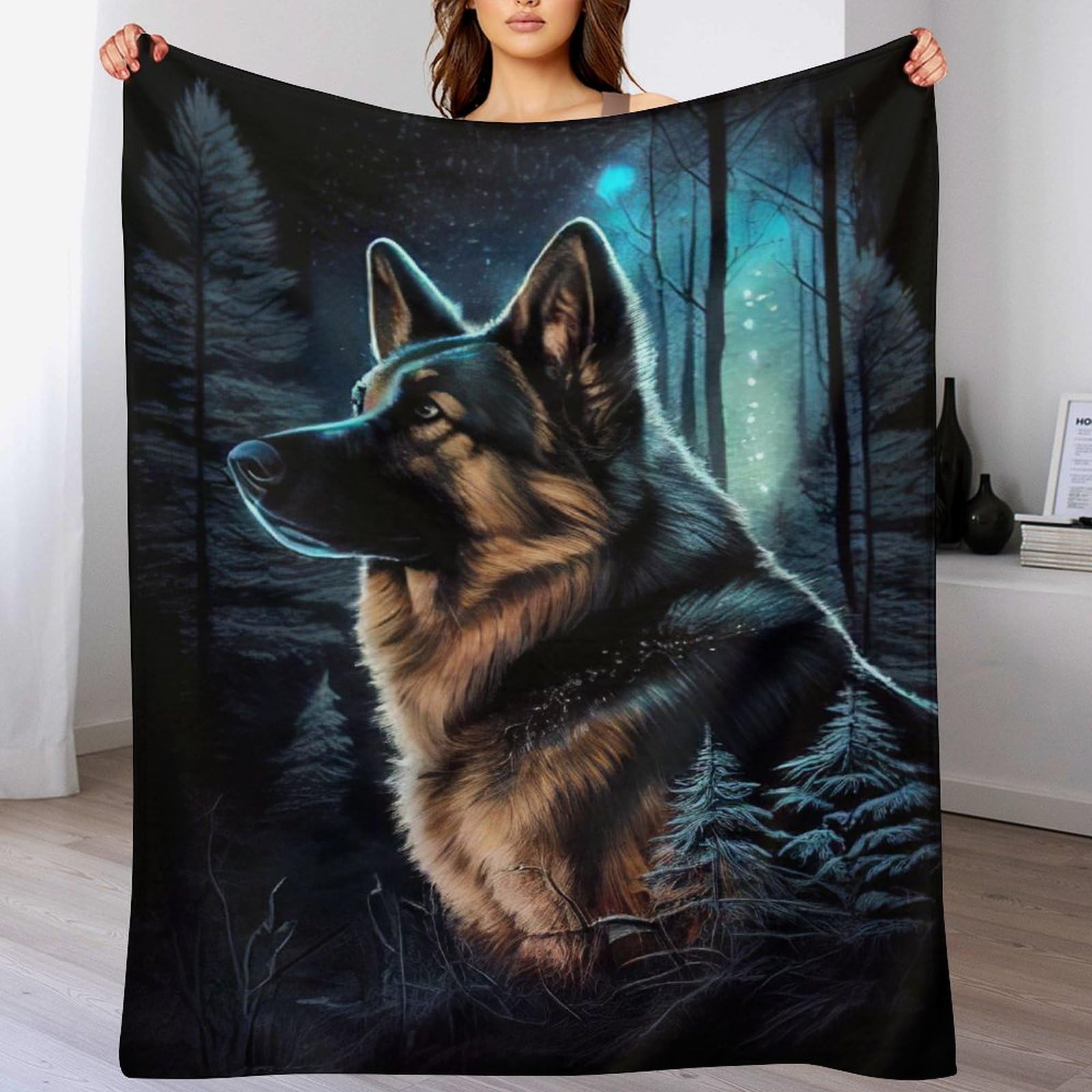 Ggjjtt German Shepherd-29 German Shepherd Soft Plush Throw Blanket Warm Cozy Fur Throws For Sofa, Couch, Chair, Anti-Pilling Quality Washable Bed Blanket, 130×150Cm