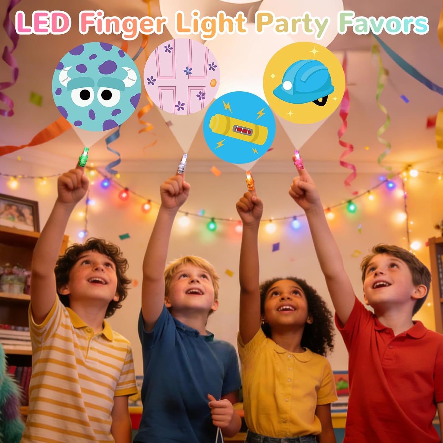 36 Pack Monster Inc Party Favors LED Finger Lights, Glow in The Dark Cartoon Monsters Toys Goodie Bag Stuffers, Classroom Rewards, Party Prizes & Glow Party Supplies