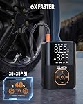 Tire Inflator Portable Air Compressor, 160PSI Tire Inflator for Car, 6X Faster Air Compressor with Digital Pressure Gauge, Tire Pump for Car, Motorcycle, Bike and Ball