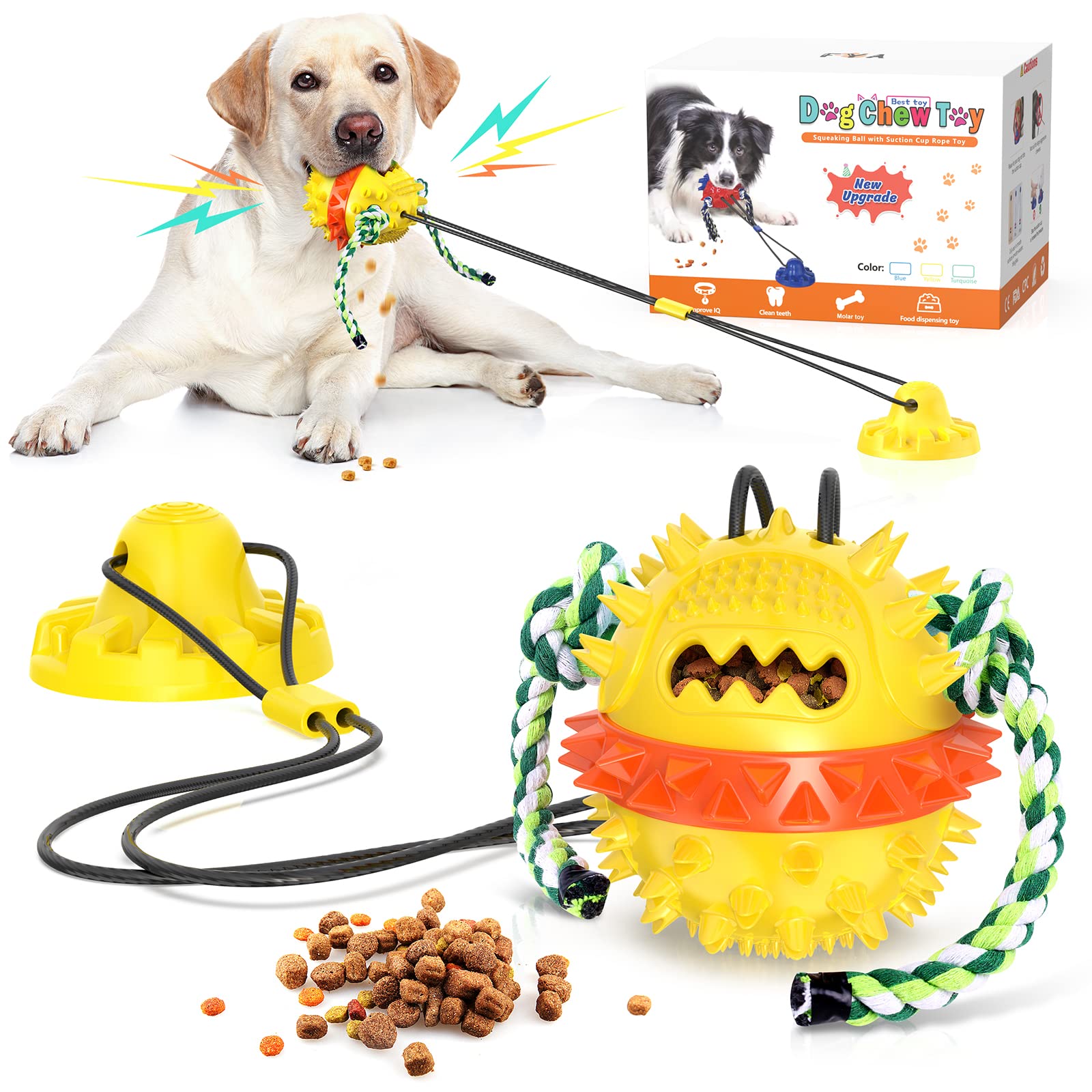See full amazon price history chart for FYA Dog Chew Suction Cup Tug of War Toys, Interactive Pet Aggressive Chewers Rope Puzzle Bite Squeaky Toy, Training Ball for Teeth Cleaning, Small Dog Puzzle Toy Treat Food Dispensing Toy (Yellow) FYA Dog Chew Suction Cup Tug of War Toys, Interactive Pet Aggressive Chewers Rope Puzzle Bite Squeaky Toy, Training Ball for Teeth Cleaning, Small Dog Puzzle Toy Treat Food Dispensing Toy (Yellow) (B0B216CY6Q) Amazon Price History, Amazon Price Tracker