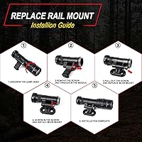 Vista 8 de Linterna táctica para montaje en riel Picatinny/Mlok, luces LED de 500 lúmenes para armas para rifles, linterna de rifle con interruptor de presión