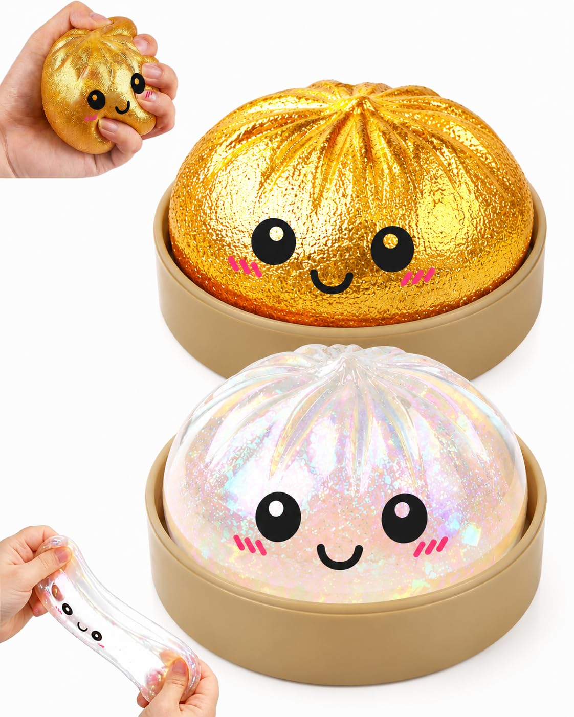 Dumplings Squishy,Dumplings Squishy Sorpresa,Juguete para apretar sensorial con Bollo Gigante al Vapor,para relajar Las aulas Familiares de la Oficina de Estudiantes Adultos para niños,niñas y niños