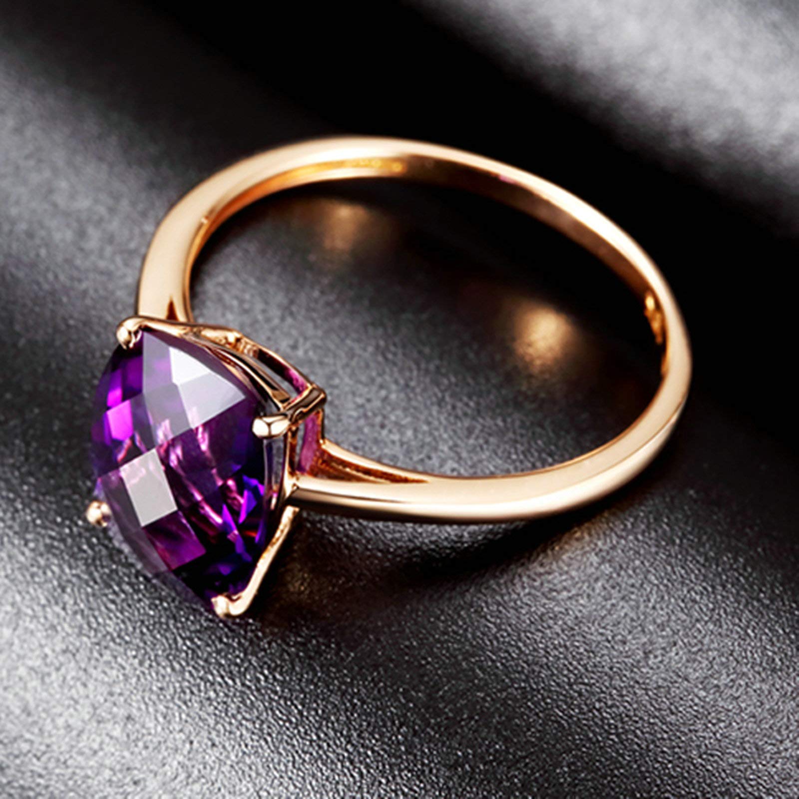 Beydodo Pierścionek 750 czerwone złoto damski duży ametyst, 1,6 ct, pierścionek ślubny, różowe złoto e 18 karatów (750) czerwone złoto, 60 (19,1), colore: różowy (Rosegold), cod. TLLWGZ5459