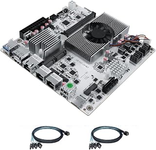 1 * 10G 2*i226-V 2.5G 3LAN N350 NAS Motherboard 8*SATA3.0(2*SFF 8643) 2*M.2 NVMe 1*DDR5 PCI-E x4 Slot USB3.2+Type-C 10Gbp Soft Router ITX Mainboard M.2 E_Key WiFi HDMI/DP1.4 Supports 4K@60Hz