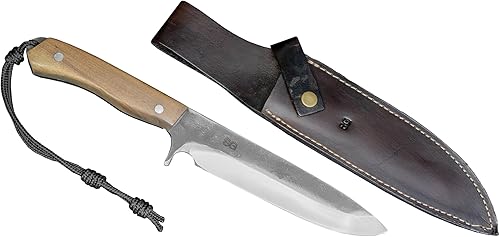 Brazilian Flame Camper Trout - Cuchillo de acero inoxidable de 8 pulgadas con mango completo, tamaño mediano