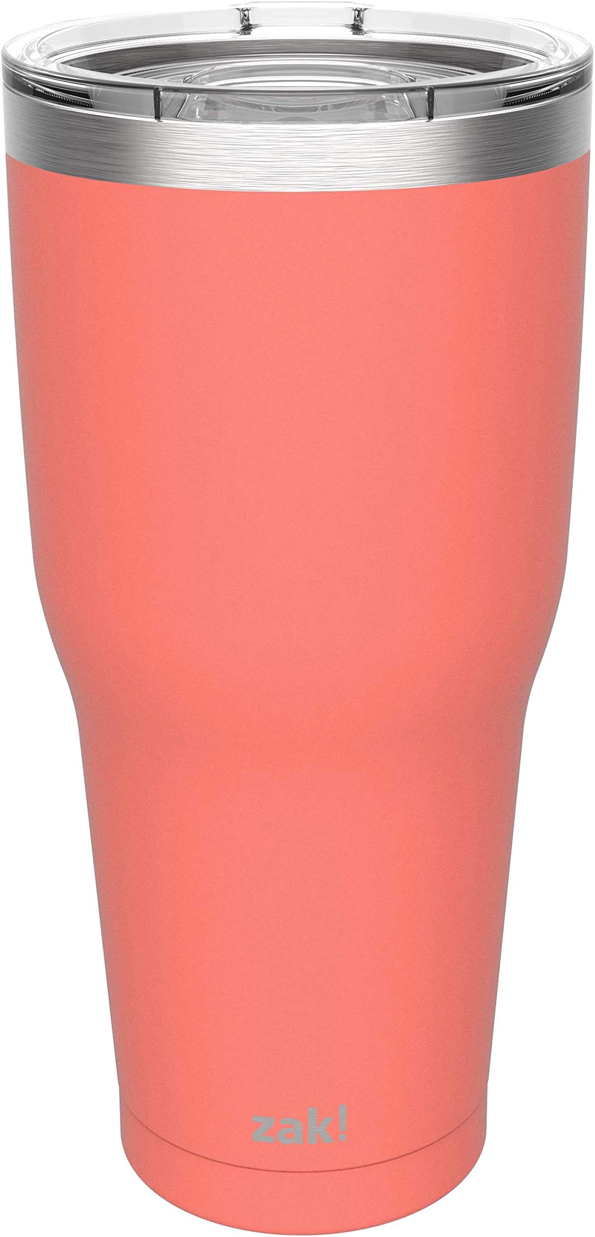 Zak Designs Double Wall Stainless Steel Vacuum Insulated Tumbler with Slide Lid and Splash-Proof Design Metal Water Bottle is Perfect for Outdoor Activity (30oz, Peach, 18/8, BPA-Free)