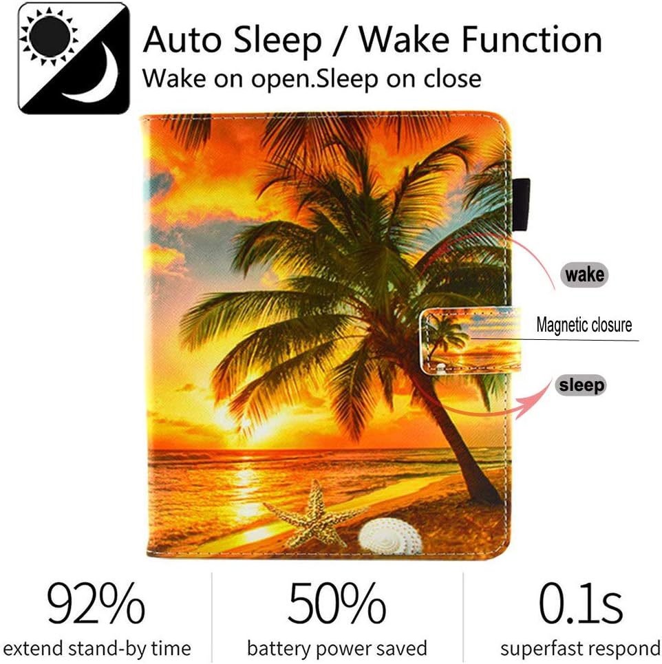 JZCreater Stand Case for iPad Air (3rd Gen) 10.5" 2019 / iPad Pro 10.5" 2017, Lether case for iPad 10.2 Case 2020/2019 iPad 8th/7th Gen,Wallet Case Function Cover with Auto Sleep/Wake, Sunrise