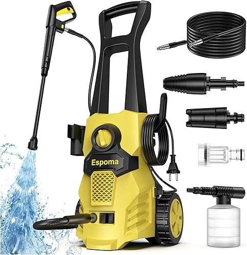 Espoma Hidrolimpiadora de Alta Presión, 120 Bar, Caudal de 380 l/h, área de Trab