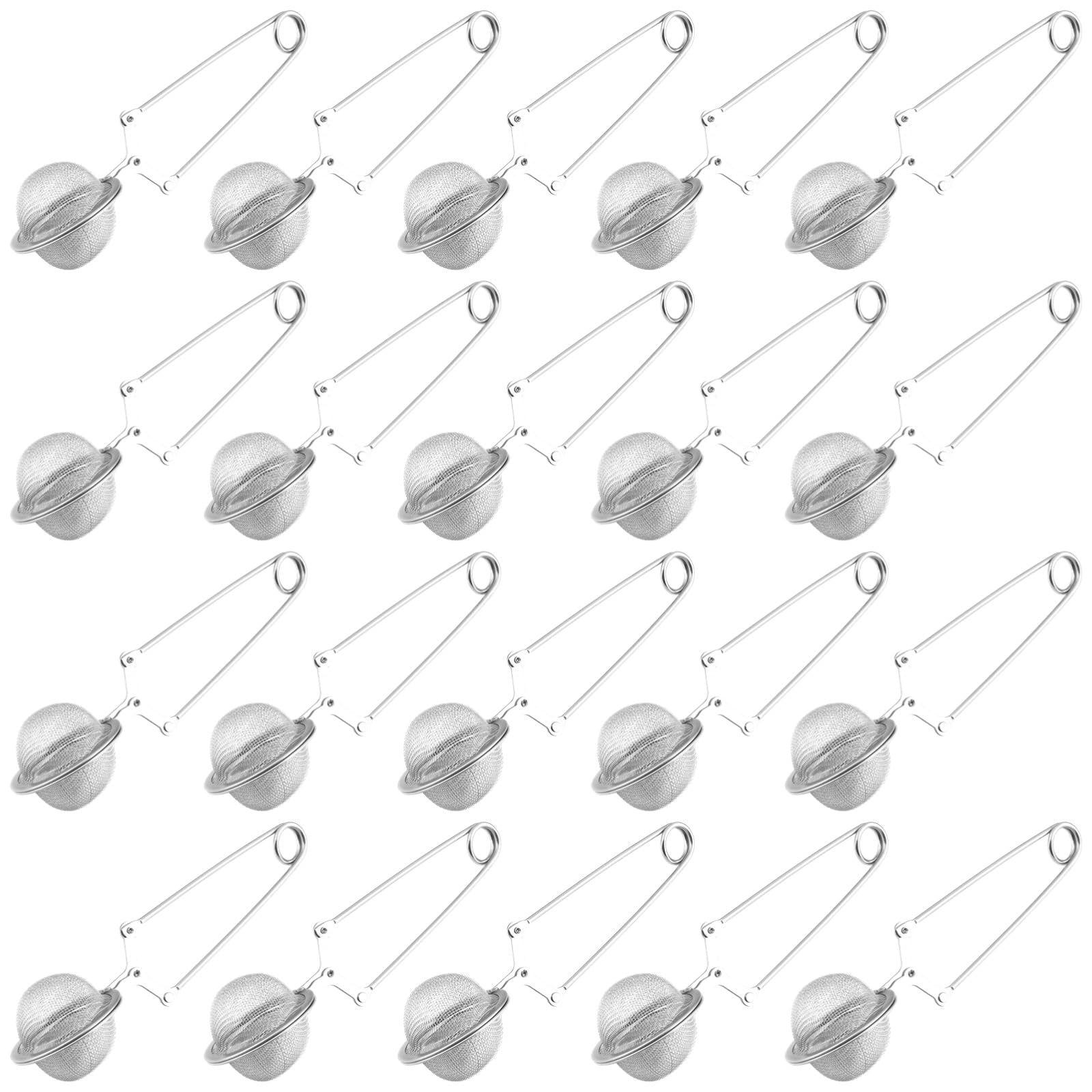 20 pièces, infuseurs à thé en acier inoxydable pour thé en vrac, poignées amovibles, maille fine pour une filtration optimale, pour une tasse, à la maison