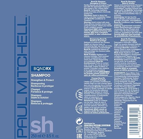 Vista 17 de Paul Mitchell Champú Bond Rx, fortalece y protege, para cabello tratado químicamente + dañado