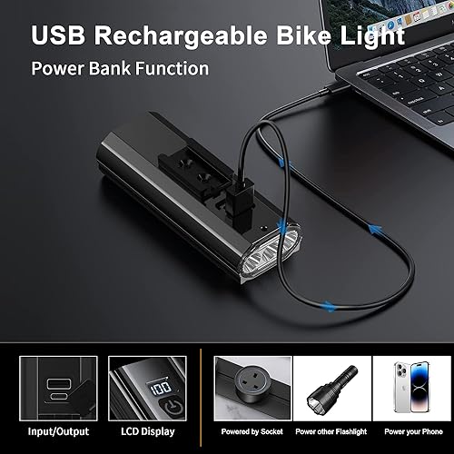 Miniatura 4 de LED Bike Lights for Night Riding High Lumens with 2 Pack Taillight Super Bright Bicycle Headlight & Tail Light Set, MountainRoad Bike Safety Light